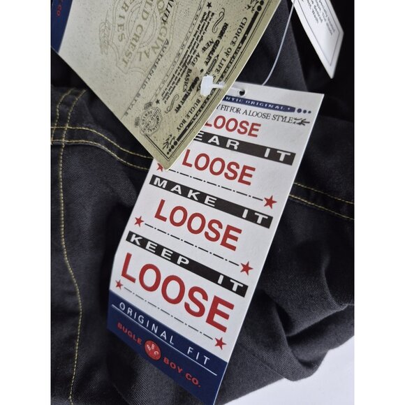 VTG Bugle Boy Long Sleeve Metal Button Up Black Western Shirt Men's Sz L NEW - Picture 7 of 13